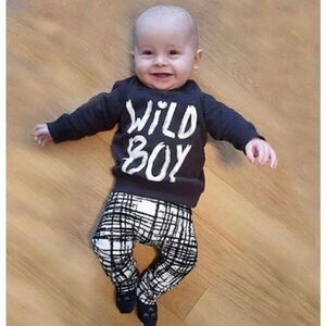 Toddler Boys Giggle N Grow Boutique Wild Boy 2 Piece Hipster Casual Outfit - 2T